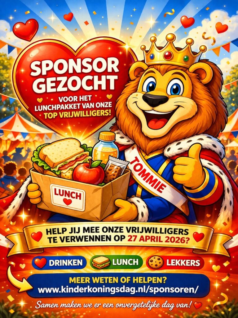 Sponsor lunchpakket vrijwilligers Kinderkoningsdag 2026