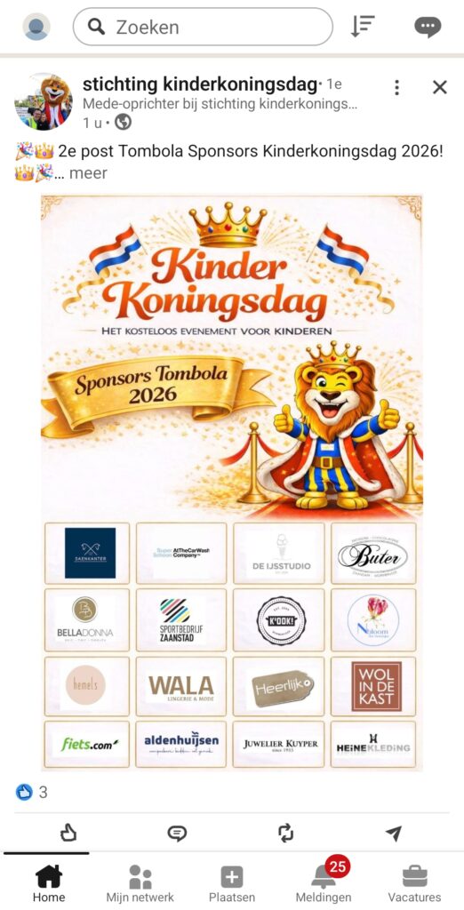 Tomboloa Kinderkoningsdag 2026 Sponsoren