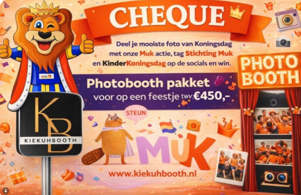 Kinderkoningsdag cheque mooiste foto 2026